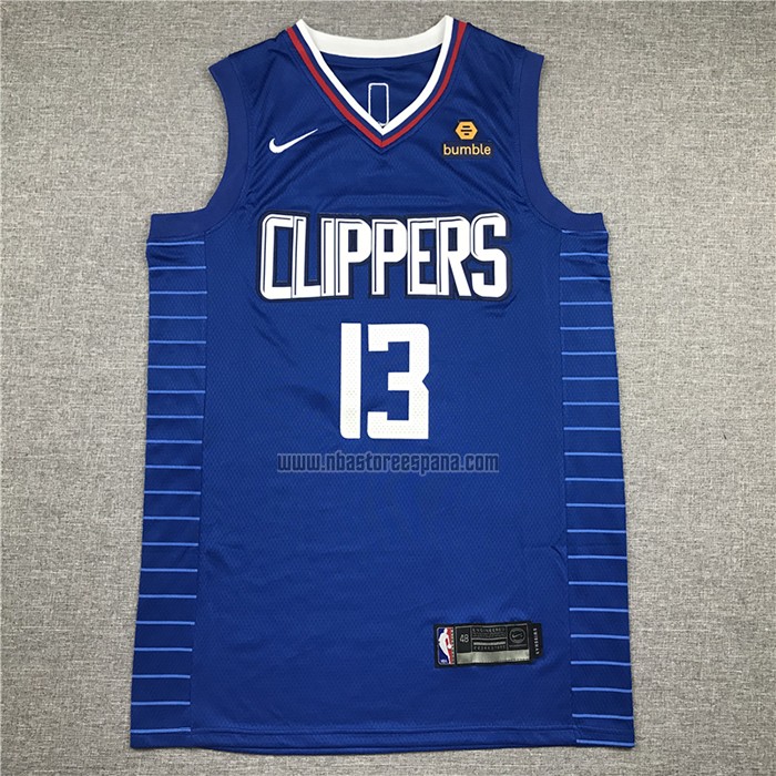 Camiseta Los Angeles Clippers Paul George NO 13 Icon 2020-21 Azul